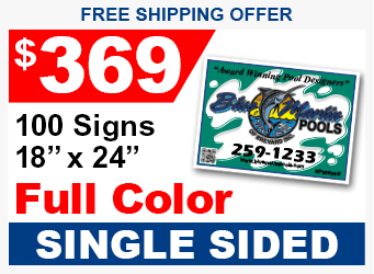 FULL COLOR SIGNS - FREE SHIPPING